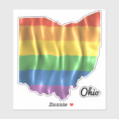 Overzicht van de regenboogvlag Ohio OH Sticker (Vel)