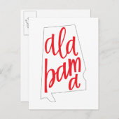 Overzicht van de staat Alabama Briefkaart (Voorkant / Achterkant)