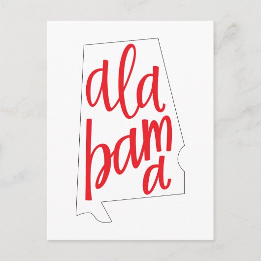 Overzicht van de staat Alabama Briefkaart (Voorkant)