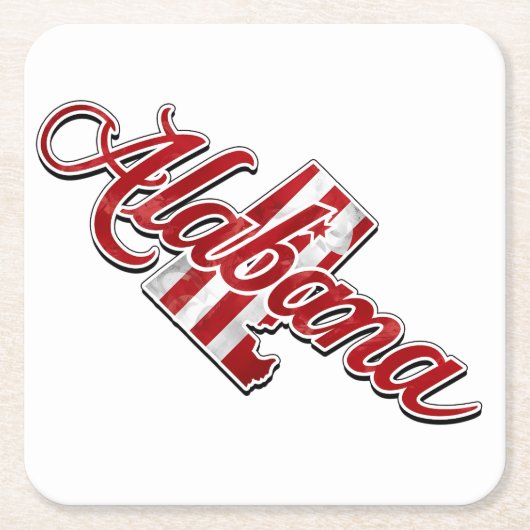 Overzicht van de staat Alabama Kartonnen Onderzetters (Voorkant)