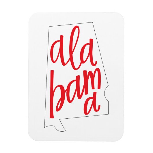 Overzicht van de staat Alabama Magneet (Verticaal)