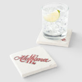 Overzicht van de staat Alabama Stenen Onderzetter (Zijkant)