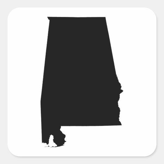 Overzicht van de staat Alabama Vierkante Sticker (Voorkant)