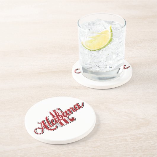 Overzicht van de staat Alabama Zandsteen Onderzetter (Zijkant)