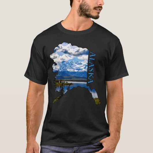 Overzicht van de staat Alaska T-shirt (Voorkant)