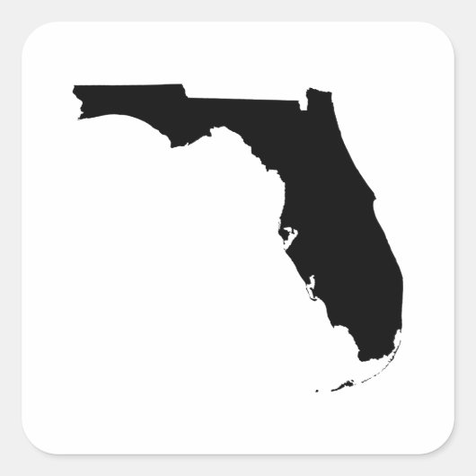 Overzicht van de staat Florida Vierkante Sticker (Voorkant)