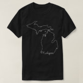 Overzicht van de staat Michigan Cursive T-shirt (Design voorkant)