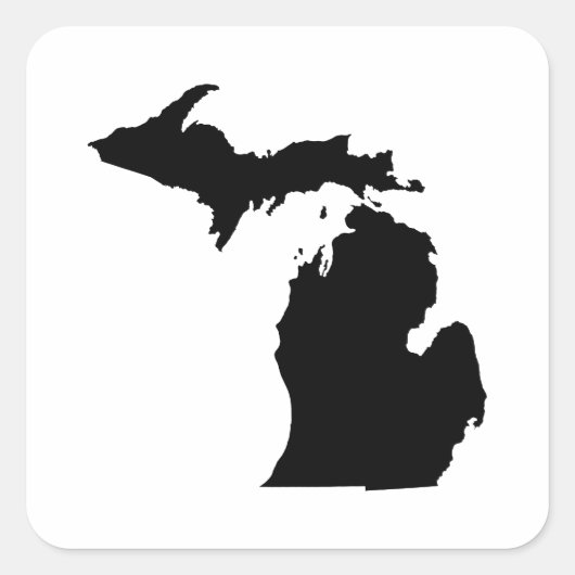 Overzicht van de staat Michigan Vierkante Sticker (Voorkant)