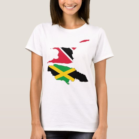 Overzicht van de Trinidad Jamaica-kaart T-shirt (Voorkant)