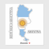 Overzicht van de vlag van Argentinië Sticker (Vel)