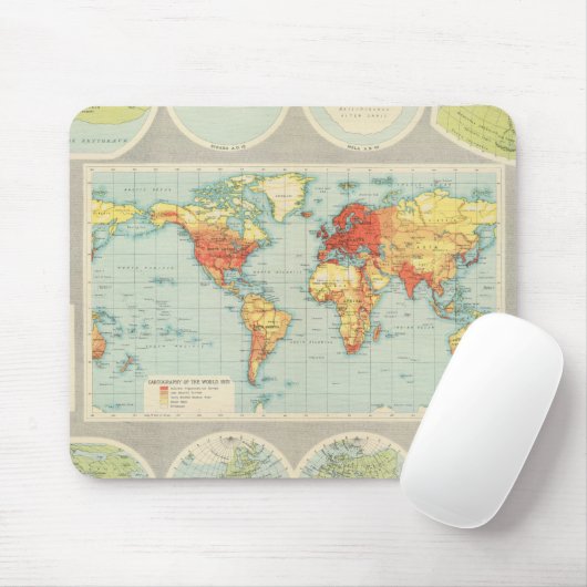 Overzicht van de wereld muismat (Met muis)
