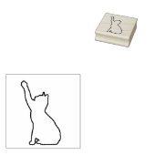 Overzicht van een Reaching Cat Art Stamp Rubberstempel (Gestempeld)