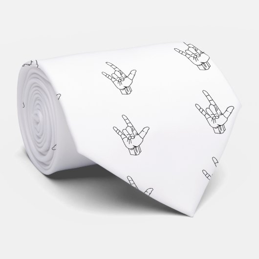 Overzicht van gebarentaal stropdas (Opgerold)