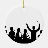 Overzicht van geleider en band zwart op wit keramisch ornament (Achterkant)