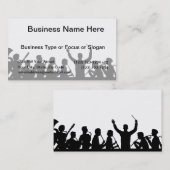 Overzicht van geleider en band zwart op wit visitekaartje (Voorkant / Achterkant)