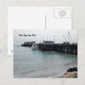 Overzicht van Harford Pier, Port San Luis, Avila Briefkaart (Voorkant / Achterkant)