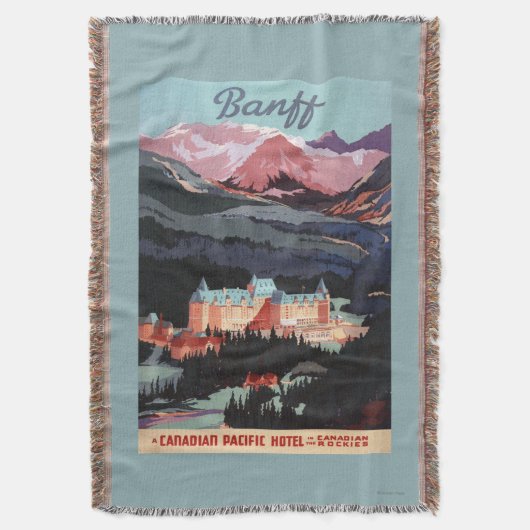 Overzicht van het Banff Springs Hotel Poster Deken (Voorkant Verticaal)