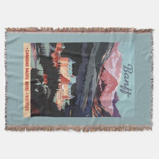 Overzicht van het Banff Springs Hotel Poster Deken (Voorkant)