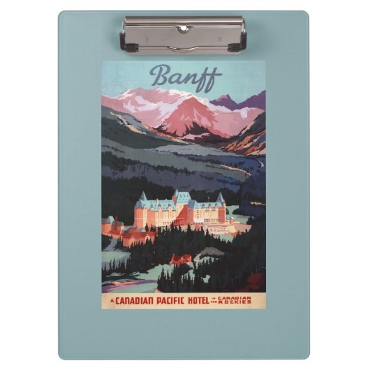 Overzicht van het Banff Springs Hotel Poster Klembord (Voorkant)