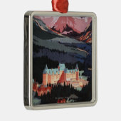 Overzicht van het Banff Springs Hotel Poster Metalen Ornament (Rechts)