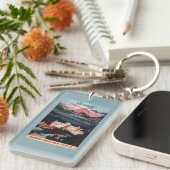 Overzicht van het Banff Springs Hotel Poster Sleutelhanger (Voorkant Rechts)