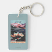 Overzicht van het Banff Springs Hotel Poster Sleutelhanger (achterkant)