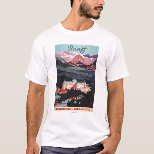 Overzicht van het Banff Springs Hotel Poster T-shirt (Voorkant)