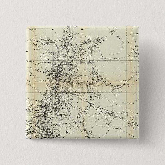 Overzicht van het district Washoe Vierkante Button 5,1 Cm (Voorkant)