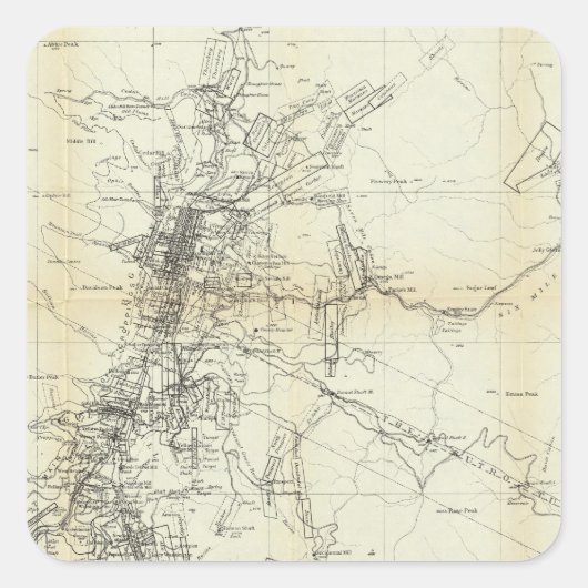 Overzicht van het district Washoe Vierkante Sticker (Voorkant)