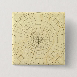 Overzicht van het zuidelijk halfrond vierkante button 5,1 cm
