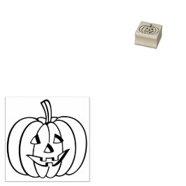 Overzicht van Jack-O-Lantern Halloween Pumpkin Rubberstempel