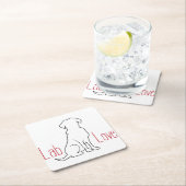 Overzicht van Lab Love Dog Kartonnen Onderzetters (Insitu)