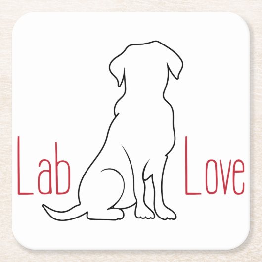 Overzicht van Lab Love Dog Kartonnen Onderzetters (Voorkant)