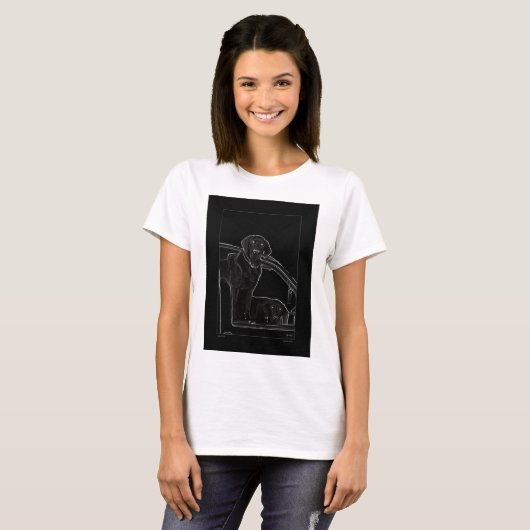 Overzicht van Labrador Dames T T-shirt (Voorkant volledig)
