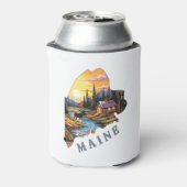 Overzicht van Maine State Cabin Moose Blikjeskoeler (Blikje Achterkant)