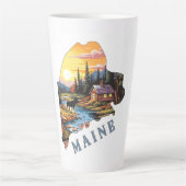 Overzicht van Maine State Cabin Moose Latte Mok (Voorkant)