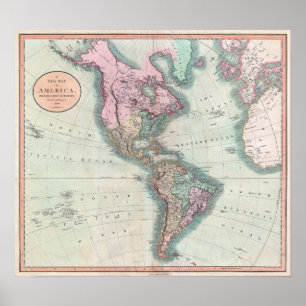  overzicht van Noord- en Zuid-Amerika (1806)