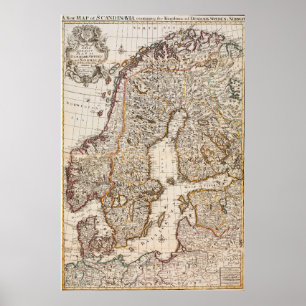  overzicht van Noorwegen en Zweden (1717)