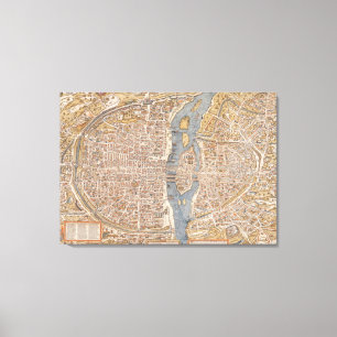  overzicht van Parijs (1550) Canvas Afdruk
