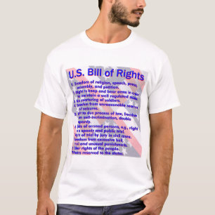Overzicht van rechten op vlaggenachtergrond t-shirt