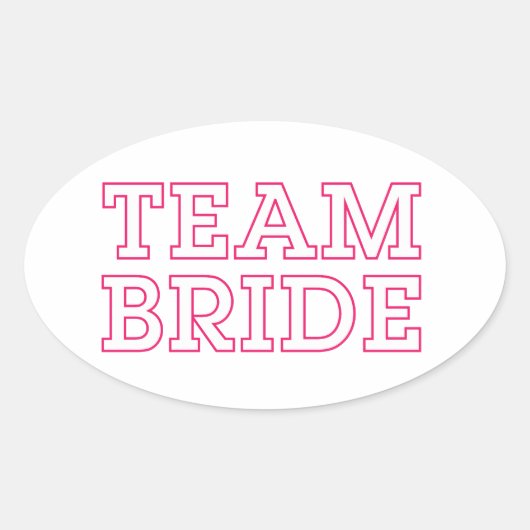 Overzicht van teambride roze ovale sticker (Voorkant)