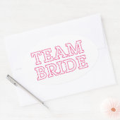 Overzicht van teambride roze ovale sticker (Envelop)