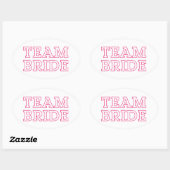 Overzicht van teambride roze ovale sticker (Vel)