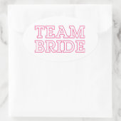 Overzicht van teambride roze ovale sticker (Tas)
