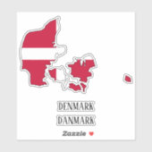 Overzicht vlaggenplattegrond Denemarken Sticker (Vel)