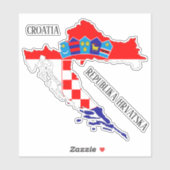 Overzicht vlaggenplattegrond Kroatië Sticker (Vel)