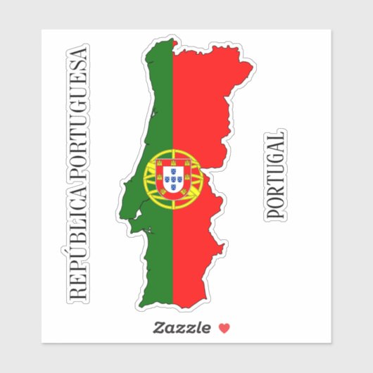 Overzicht vlaggenplattegrond Portugal Sticker (Vel)