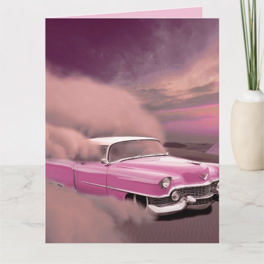 OVERZICHT WENSKAARTEN VOOR RETRO PINK CADDY KAART (Voorkant)