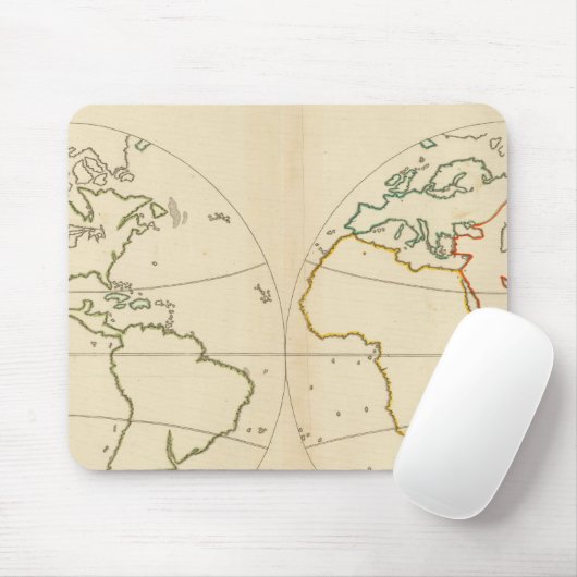 Overzicht wereldkaart muismat (Met muis)