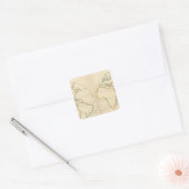 Overzicht wereldkaart vierkante sticker (Envelop)